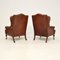 Vintage Leather Wing Back Armchairs, 1930, Set of 2, Image 4