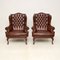 Vintage Leather Wing Back Armchairs, 1930, Set of 2, Image 2