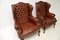 Vintage Leather Wing Back Armchairs, 1930, Set of 2, Image 5
