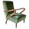 Vintage Green Velvet Armchair by Guglielmo Ulrich, 1950s 1