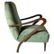 Vintage Green Velvet Armchair by Guglielmo Ulrich, 1950s 2