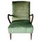 Vintage Green Velvet Armchair by Guglielmo Ulrich, 1950s 5
