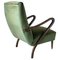 Vintage Green Velvet Armchair by Guglielmo Ulrich, 1950s, Image 3