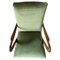 Vintage Green Velvet Armchair by Guglielmo Ulrich, 1950s, Image 6