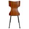 Dining Table and Chairs in Curved Wood and Iron by Carlo Ratti, Italy, 1950s, Set of 5, Image 14