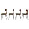 Dining Table and Chairs in Curved Wood and Iron by Carlo Ratti, Italy, 1950s, Set of 5 8