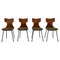 Dining Table and Chairs in Curved Wood and Iron by Carlo Ratti, Italy, 1950s, Set of 5, Image 7