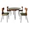 Mesa de comedor y sillas de madera curvada y hierro de Carlo Ratti, Italia, años 50. Juego de 5, Imagen 3