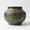 Grüne glasierte deutsche Studio Vase aus Keramik, 1970er 4