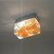 Lampada da soffitto Poliarte Denebe brutalista fatta a mano in vetro ambrato di Albano Poli per Poliarte, anni '70, Immagine 5