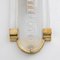 Art Deco Style Brass and Frosted Murano Glass Sconces, 1980, Set of 2 5