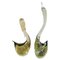 Modernist Clear and Gold Murano Glass Sculptures of Swans, 1960s, Set of 2 2