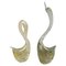 Esculturas modernistas de cisnes de cristal de Murano claro y dorado, años 60. Juego de 2, Imagen 1