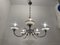 White Murano Glass and Brass Chandelier, 1940s, Image 7