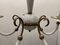 Lámpara de araña de cristal de Murano blanco y latón, años 40, Imagen 8