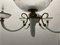 Lámpara de araña de cristal de Murano blanco y latón, años 40, Imagen 4