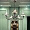 Lámpara de araña de cristal de Murano blanco y latón, años 40, Imagen 10