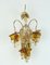 Applique Mid-Century in vetro cristallo ed ottone dorato con foglie di Christoph Palme per Palwa, anni '70, Immagine 1