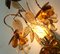 Applique Mid-Century in vetro cristallo ed ottone dorato con foglie di Christoph Palme per Palwa, anni '70, Immagine 5