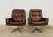 Mid-Century Danish Swivel Lounge Chairs in Brown Leather by Svend Skipper, 1970s, Set of 2, Image 21