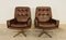 Mid-Century Danish Swivel Lounge Chairs in Brown Leather by Svend Skipper, 1970s, Set of 2 20