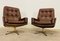 Mid-Century Danish Swivel Lounge Chairs in Brown Leather by Svend Skipper, 1970s, Set of 2 5
