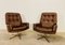 Mid-Century Danish Swivel Lounge Chairs in Brown Leather by Svend Skipper, 1970s, Set of 2 16