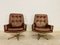 Mid-Century Danish Swivel Lounge Chairs in Brown Leather by Svend Skipper, 1970s, Set of 2, Image 2