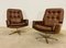 Mid-Century Danish Swivel Lounge Chairs in Brown Leather by Svend Skipper, 1970s, Set of 2 18