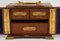 Antique English Desk Top Travelling Chest in Leather with Gilt Metal Table Top 2