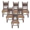 Antique Spanish Colonial Walnut Carved Chairs with Lion Heads, Set of 6 1