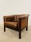 Mid-Century Danish Brown Leather and Rattan Club Chairs, 1970s, Set of 2 4