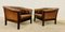 Dänische Mid-Century Clubsessel aus braunem Leder & Rattan, 1970er, 2er Set 12