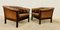 Mid-Century Danish Brown Leather and Rattan Club Chairs, 1970s, Set of 2 12