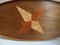 Vintage Holz Tablett mit Intarsie, 1930er 7