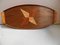 Vintage Holz Tablett mit Intarsie, 1930er 2