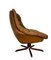 Mid-Century Danish Brown Leather Swivel Chair from Bramin, 1970s 3