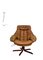 Mid-Century Danish Brown Leather Swivel Chair from Bramin, 1970s, Image 1