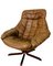 Mid-Century Danish Brown Leather Swivel Chair from Bramin, 1970s 12