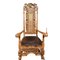 Antique English Carved Wood Throne Armchair 5