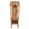 Antique English Carved Wood Throne Armchair, Image 2