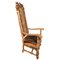 Butaca trono inglesa antigua de madera tallada, Imagen 8