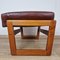 Danish Modern Teak and Leather Ottoman, 1960s, Image 7