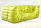 Vintage 3-Seat Togo Sofa with Arms in Green Leather by Michel Ducaroy for Ligne Roset, 2012 3