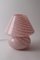 Large Pink Swirl Murano Glass Mushroom Table Lamp, 1970s 2