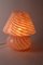Lámpara de mesa en forma de hongo grande en espiral de cristal de Murano, años 70, Imagen 11