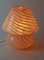 Lámpara de mesa en forma de hongo grande en espiral de cristal de Murano, años 70, Imagen 12