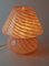 Large Pink Swirl Murano Glass Mushroom Table Lamp, 1970s 12