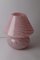 Grande Lampe de Bureau Champignon Tourbillon en Verre de Murano Rose, 1970s 6