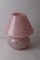 Large Pink Swirl Murano Glass Mushroom Table Lamp, 1970s 6